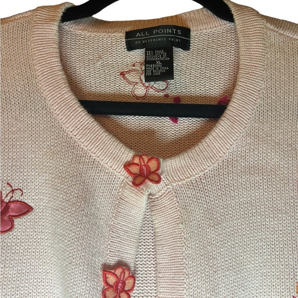 All points by Reference Point Size XL Pink Spring Themed cardigan, rabbit - Picture 2 of 6